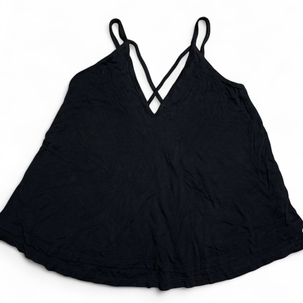 Layered Black Strappy V-Neck Tank Top
